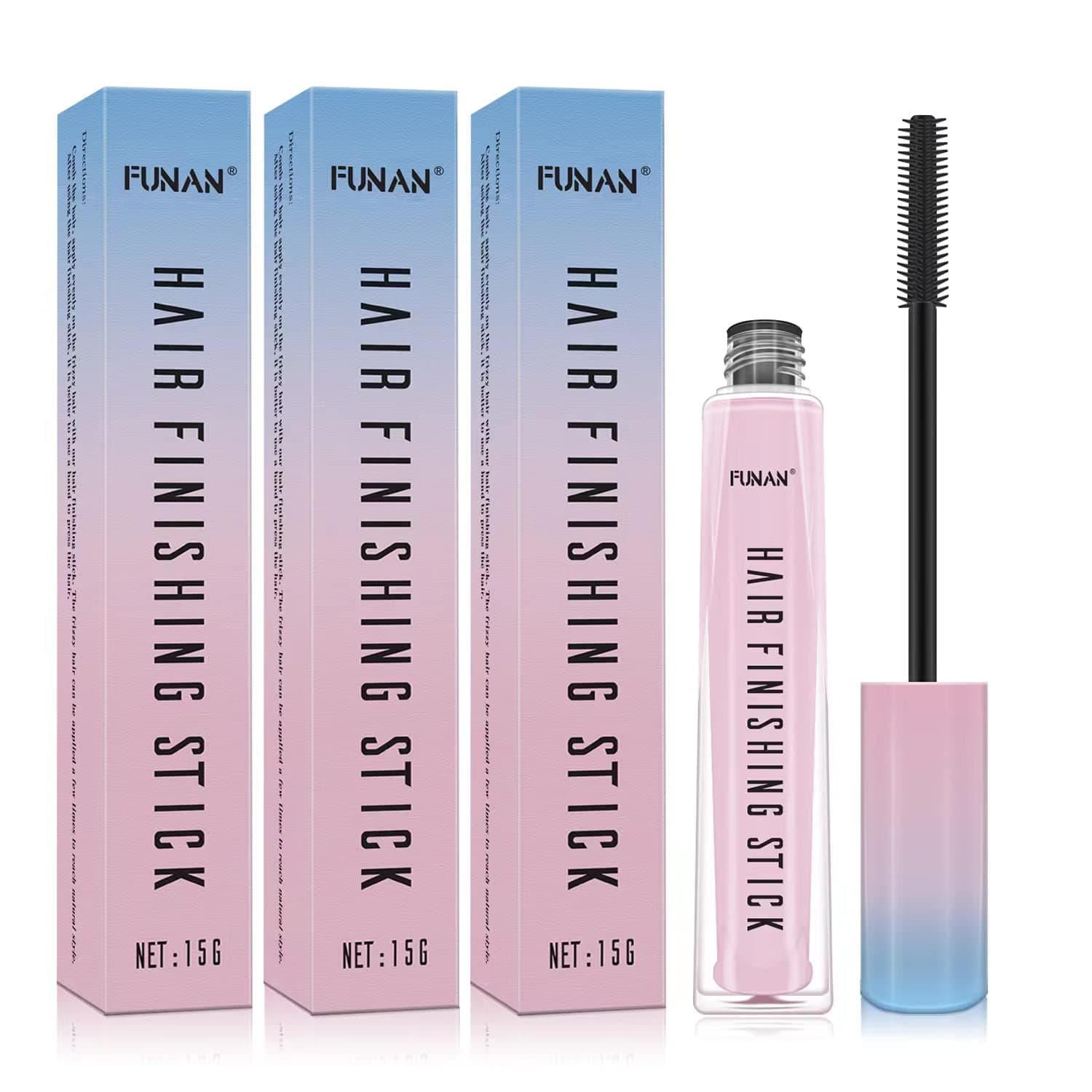 FUNAN Hair Finishing Stick for Small Broken 3 Pack, Broken Hair Finishing Stick, Slick for Women, Naturally Refreshing
