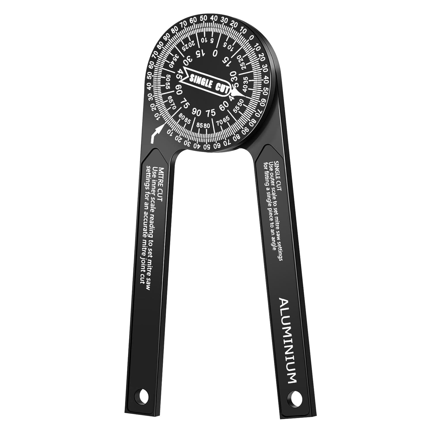 Miter Saw Protractor Angle Finder Tool, 7 Inch Aluminum Metal Professional Mitre Protractor, Miter Gauge for Inside Outside Corner, Skirting Woodworking, Crown Molding, Carpenter, Plumber