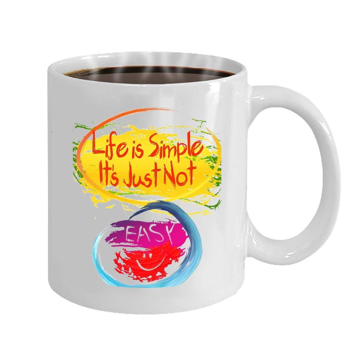 Custom Coffee Mug 11 Oz Ceramic Gifts Tea Cup Funny Colorful Slogan Life Simple Bright Print desi