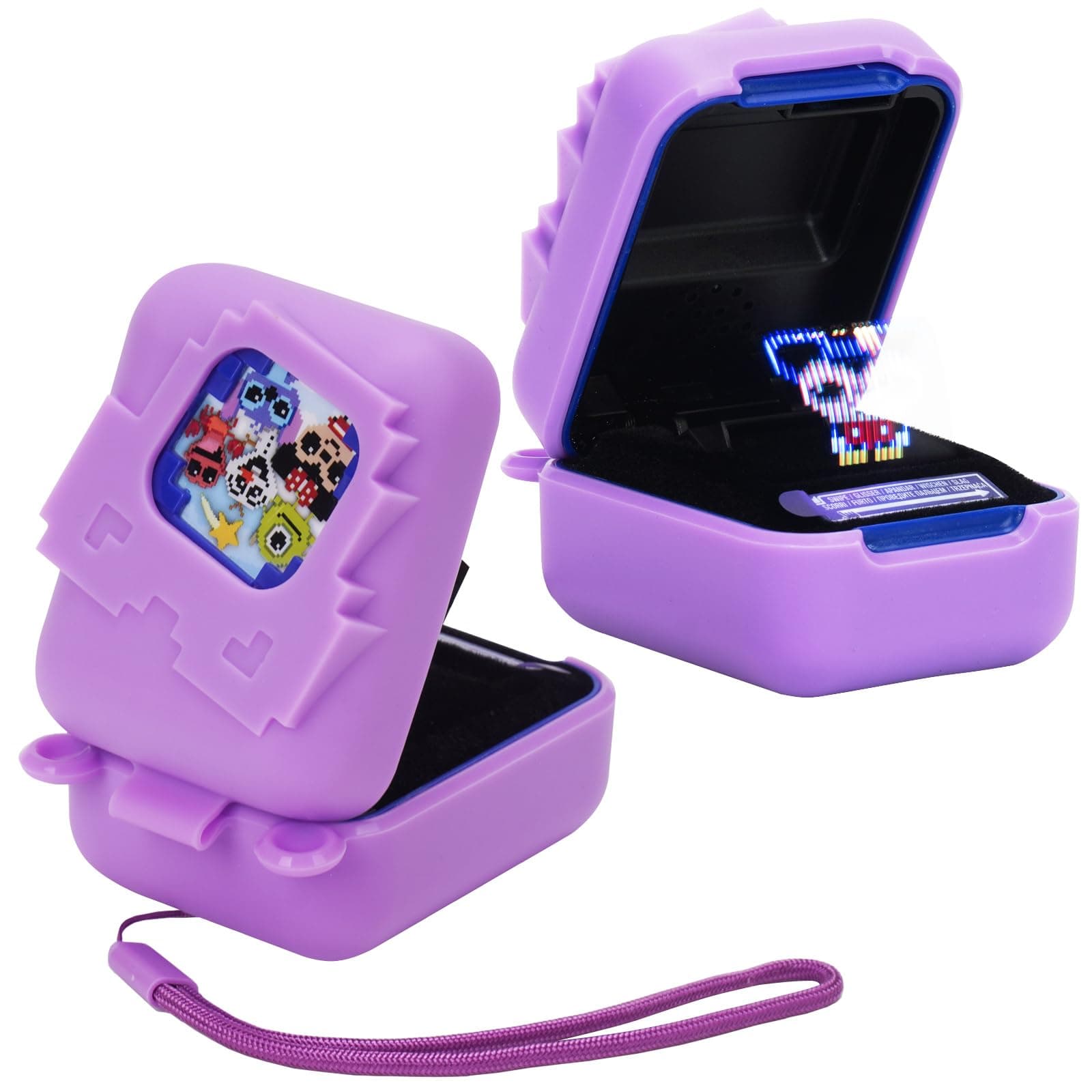 MGZNMTY Silicone Case for Bitzee Disney Interactive Toy Digital Pet and Case, Protective Skin Cover for New Bitsy Electronic Virtual Pet (Purple)