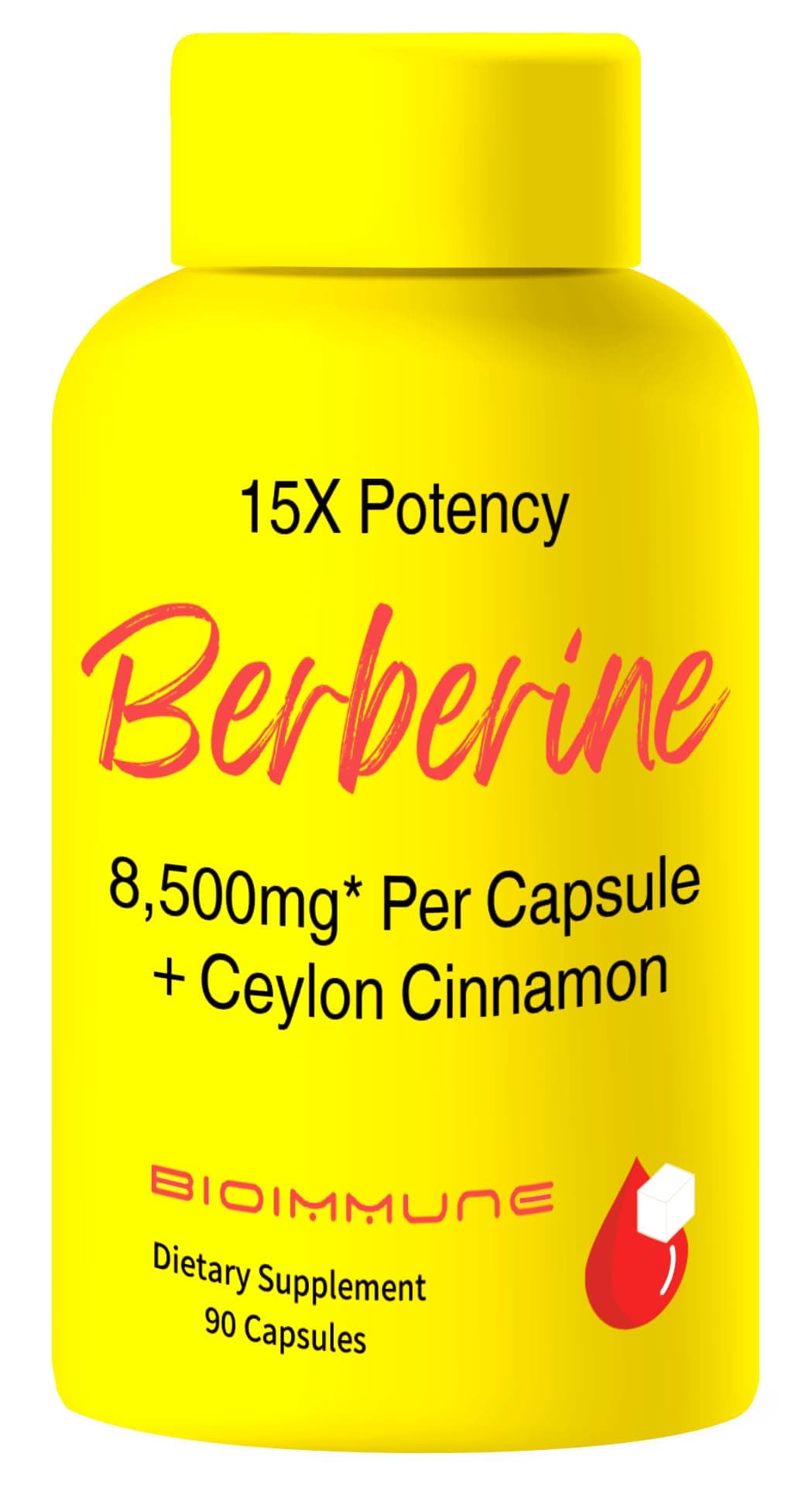 Berberine Supplement 15X Potency, Ceylon Cinnamon for Enhanced Absorption & Synergistic Effects for Healthy Levels