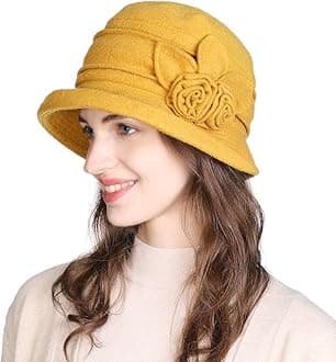 1920 Vintage Cloche Bucket Hat Ladies Church Derby Party Fashion Winter 55-59CM