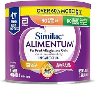 Similac Alimentum With 2'-FL HMO Hypoallergenic Infant Formula, for Food Allergies and Colic Due to Protein Sensitivity, Baby Formula Powder, 19.8-oz Value Can