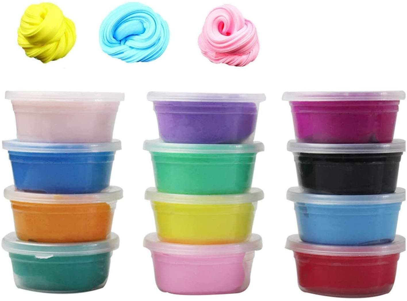 12 Colors Super Light Clay Fluffy DIY Slime Magic Air-dry Clay Toy for Kids Children Nyganmelloz