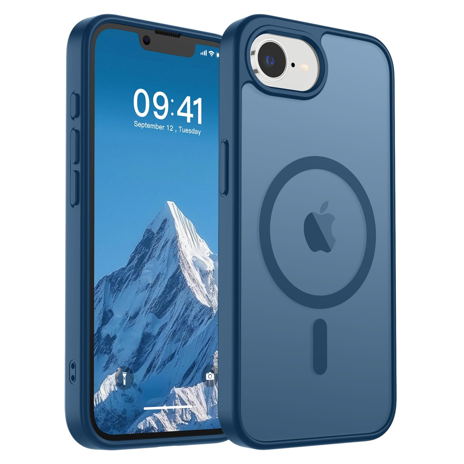 SUPFINE Magnetic for iPhone 16e Case(Compatible with MagSafe)(Military Grade Drop Protection) Slim Translucent Matte Shockproof with Anti-Fingerprint Phone Case,Deep Blue