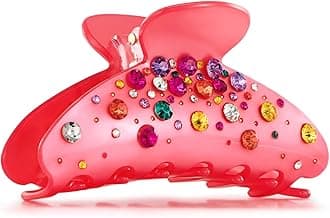 LILIE&WHITE Hot Pink Acrylic Hair Clips Claws For Women - Medium Size Nonslip Hair Claws