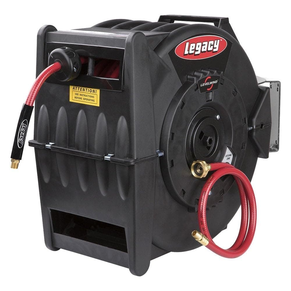Legacy Levelwind Retractable Air Hose Reel, 3/8 in. x 100 ft., PVC - L8310