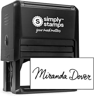 Custom Signature Stamp - Personalized Insignia - Self-Inking - Your Choice of 7 Ink Colors! (5, Xtra Wide)