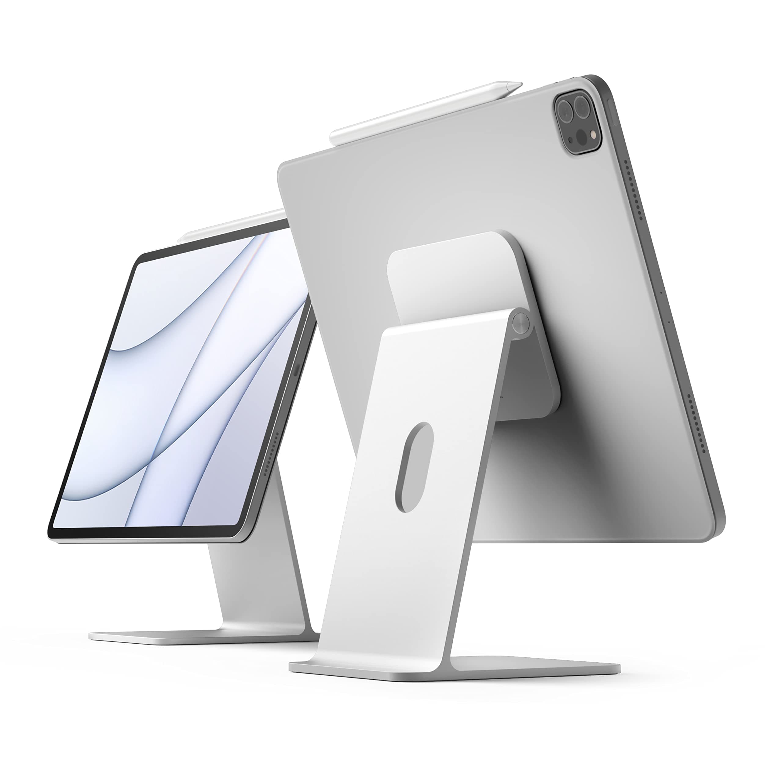 elago Premium iPad Magnetic Stand Designed for iPad Pro 12.9"(5th,4th Gen), iPad Pro 11"(3rd,2nd Gen), iPad Air 10.9"(5th,4th Gen), iPad Mini 8.3"(6th Gen), iPad 10.9"(10th Gen) [Silver]