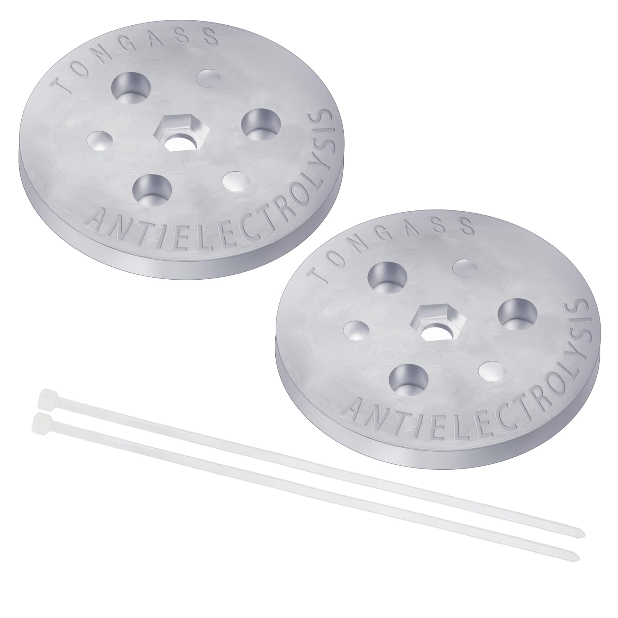 TonGass (2-Pack Zinc Anode Weight Anti-Electrolysis Sacrificial Anode, Galvanic Anodes for Passive Cathodic Protection Bolts Inside or Outside Skimmer Baskets Salt System Swimming Pool Must-Have