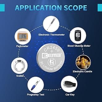 EEMB 100PCS CR2450 Li-MnO2 Non-Rechargeable Lithium Battery 3V Button Coin Cell Battery Trusted Quality 550mAh UL Certified Single Use Battery DO NOT CHARGE BATTERY