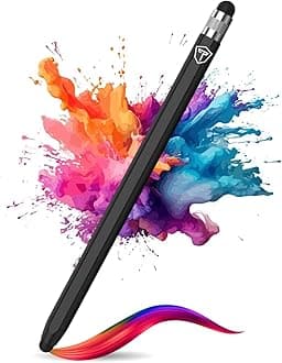 Tukzer 2in1 Universal Stylus Capacitive Pen, Fine Tip,High Sensitivity & Precision for Smartphones, Tablets, iPad, iPhone, iOS,Android,Windows & All Touch Screens Devices-Jet Black
