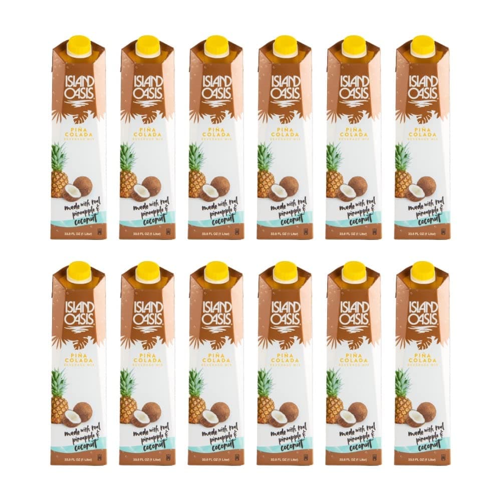Island Oasis Pina Colada Fruit Puree Beverage Mix, 33.9 Fluid Ounce (Pack of 12)