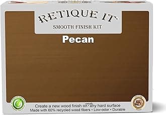 Gel Stain Liquid Wood Kits by Retique It - Real Paintable Wood. Great Companion to Chalk Finish Paint, Milk Paint, Furniture Paint. (2X Double (100 sq ft), Brushed Finish, 60 Pecan)
