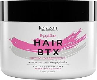 KERAZON Intensive Brazilian Hair BTX Smoothing Treatment 8oz 236ml For All Hair Types, Thermal Activated Hair Mask Damaged Hair and Long Lasting Volume And Frizz Control