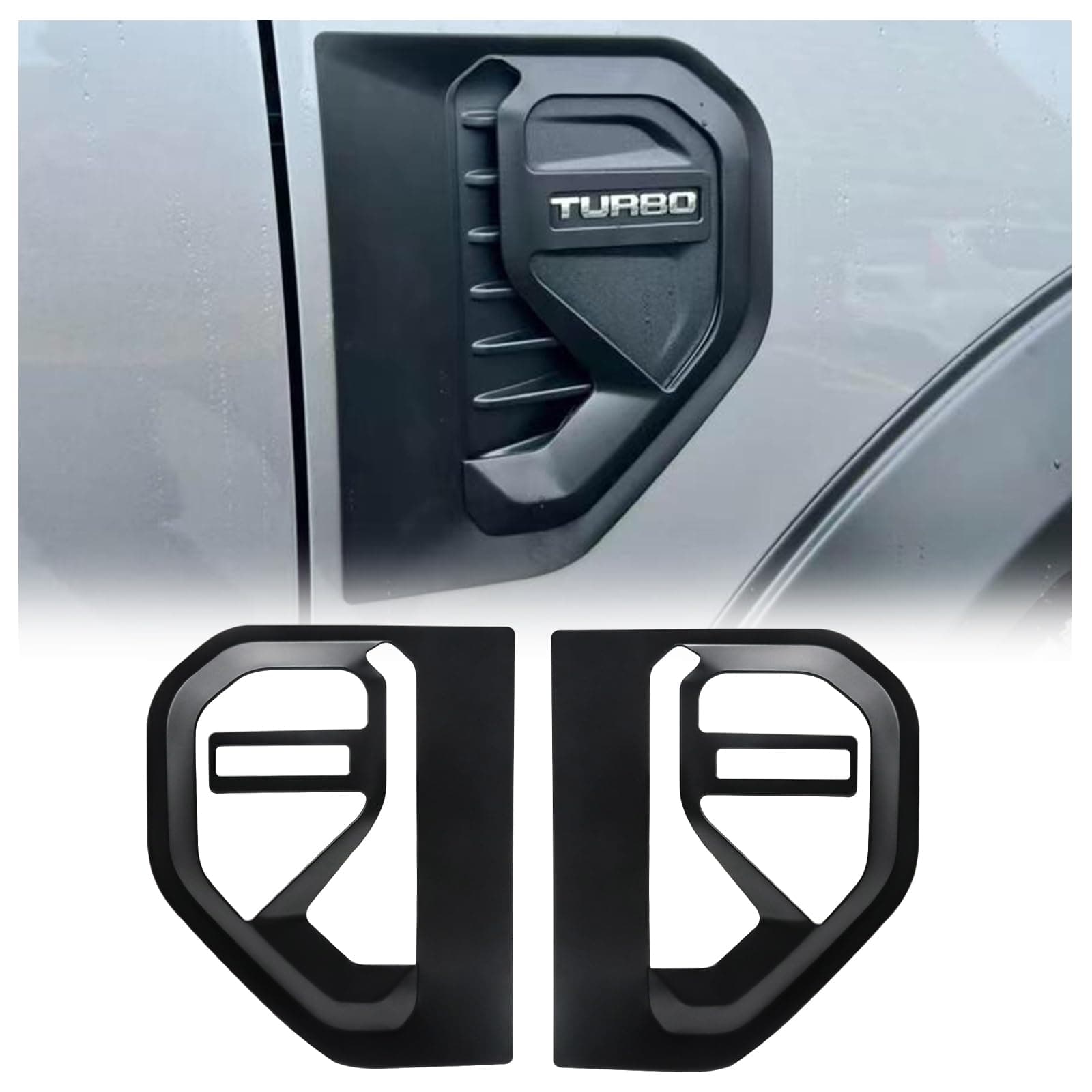 Side Vent Cover for Ford Ranger Accessories 2023-2025 Wildtrak Platinum Tremor XL XLT Turbo Versions T9 Front Side Door Air Vent Cover Flow Grill Trims Matte Black 2PCS