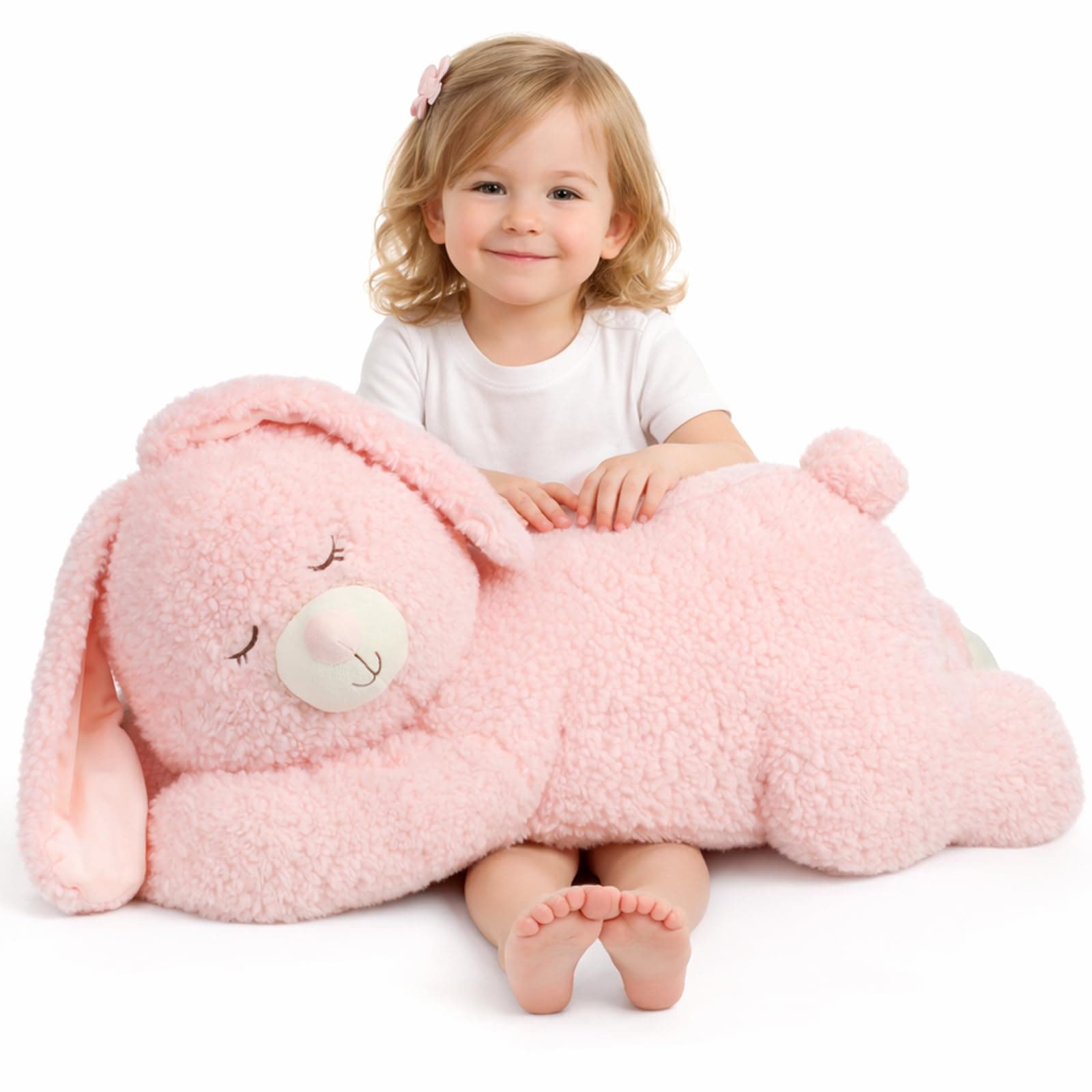 Large 31.5" Bunny Stuffed Animal, Giant Easter Plush Bunny, Jumbo Soft Rabbit Toy Birthday Party Gifts for Kids Girls Boys