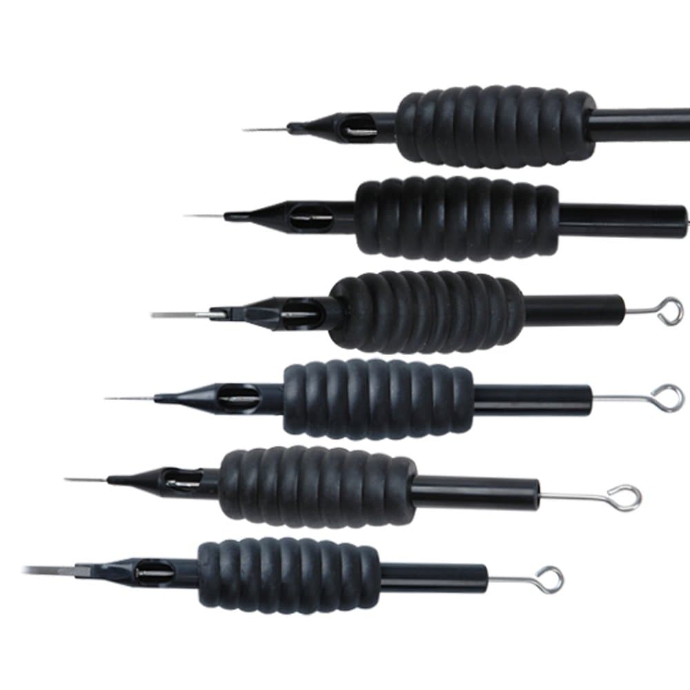 60 Assorted Disposable Sterilised Tattoo Needles & Tubes Grip Kit Rl Rs F M1