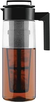 Takeya Iced Tea Maker with Patented Flash Chill Technology Made in USA, 2 Quart, Black