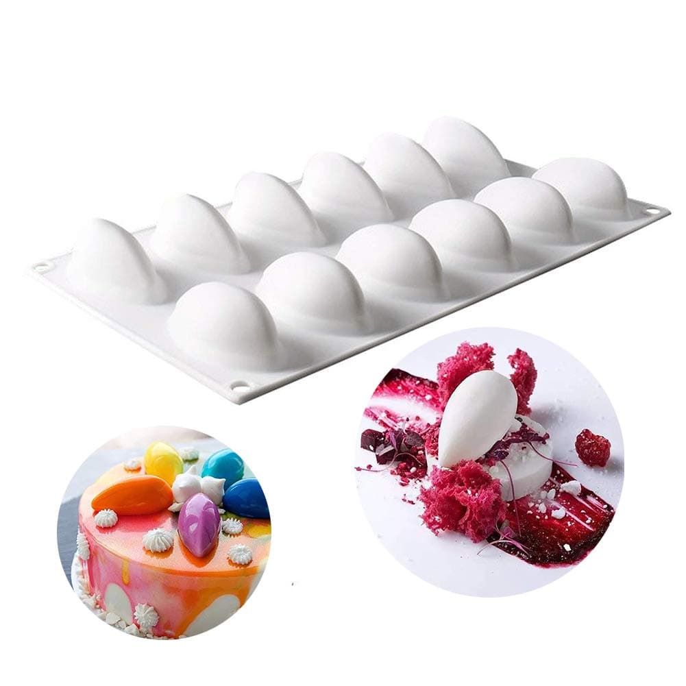 OCPO KITCHEN Quenelle Silicone Mold for Baking Mousse Cake, Fruit French Dess...