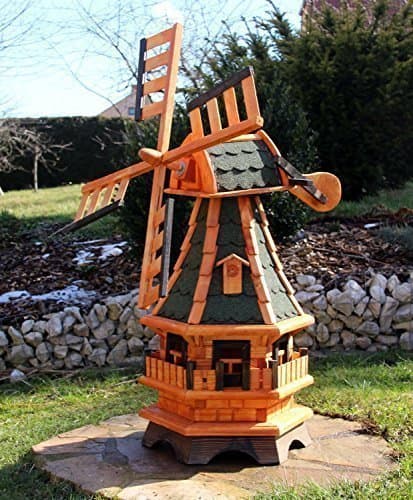 Large Windmills, Windmill Wood with Wind Sword Type 18.1 and Solar Lighting