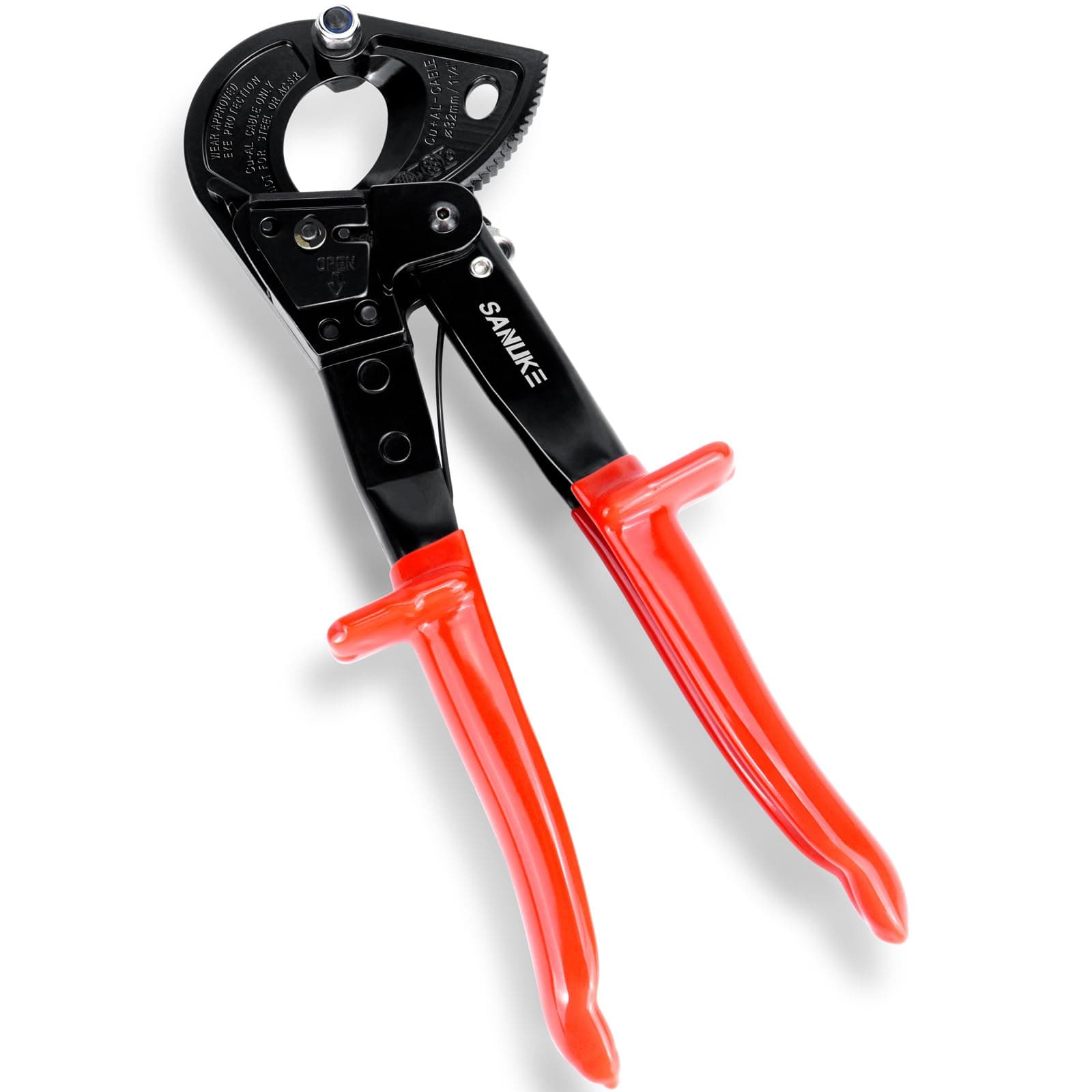 Sanuke Ratchet Cable Wire Cutter, Heavy Duty Ratcheting Cable Cutters for Electricians - Cutting Aluminum Copper Soft Wire up to 240mm²/600MCM