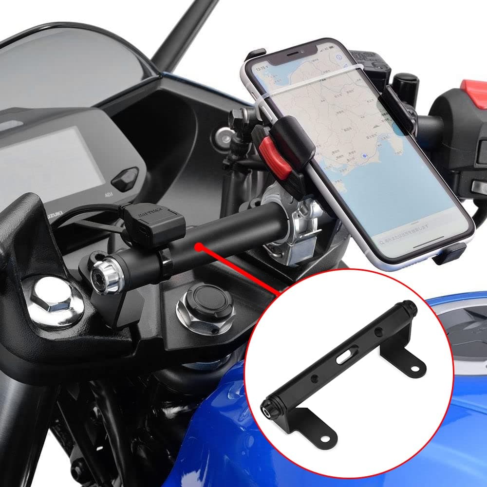 Motorcycle Mutifunctional Cross Bar Balance bar GPS Navigation Handlebar Bracket Extension Compatible with Suzuki Gixxer SF250 GIXXER 250 SF (A)