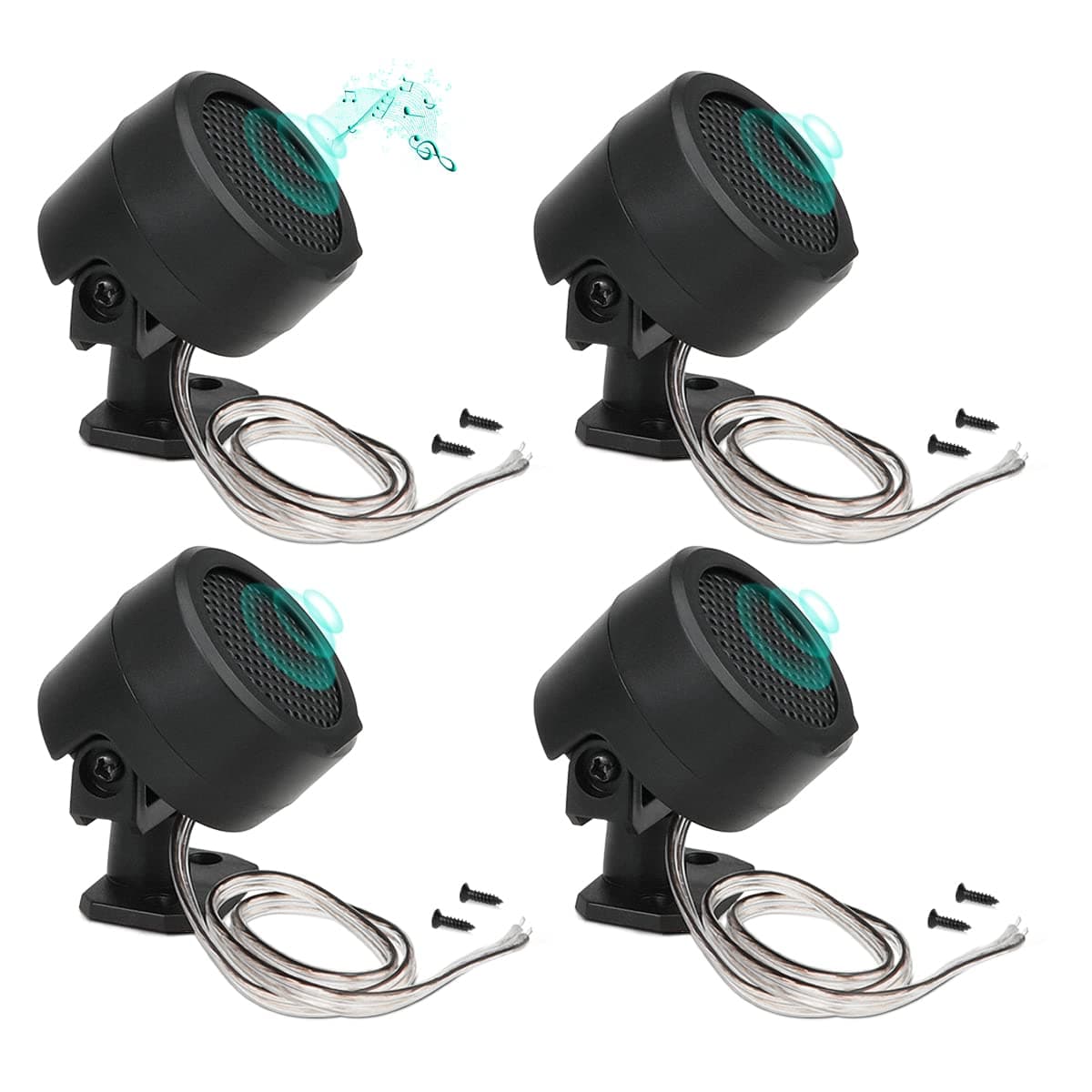 4 Pcs 500W Car Speaker, TP-006A High Power Stereo Car Tweeter, Vertical Round Easy to Install Speakers for Surface Mounting on Car Truck and Boat (4Pcs)