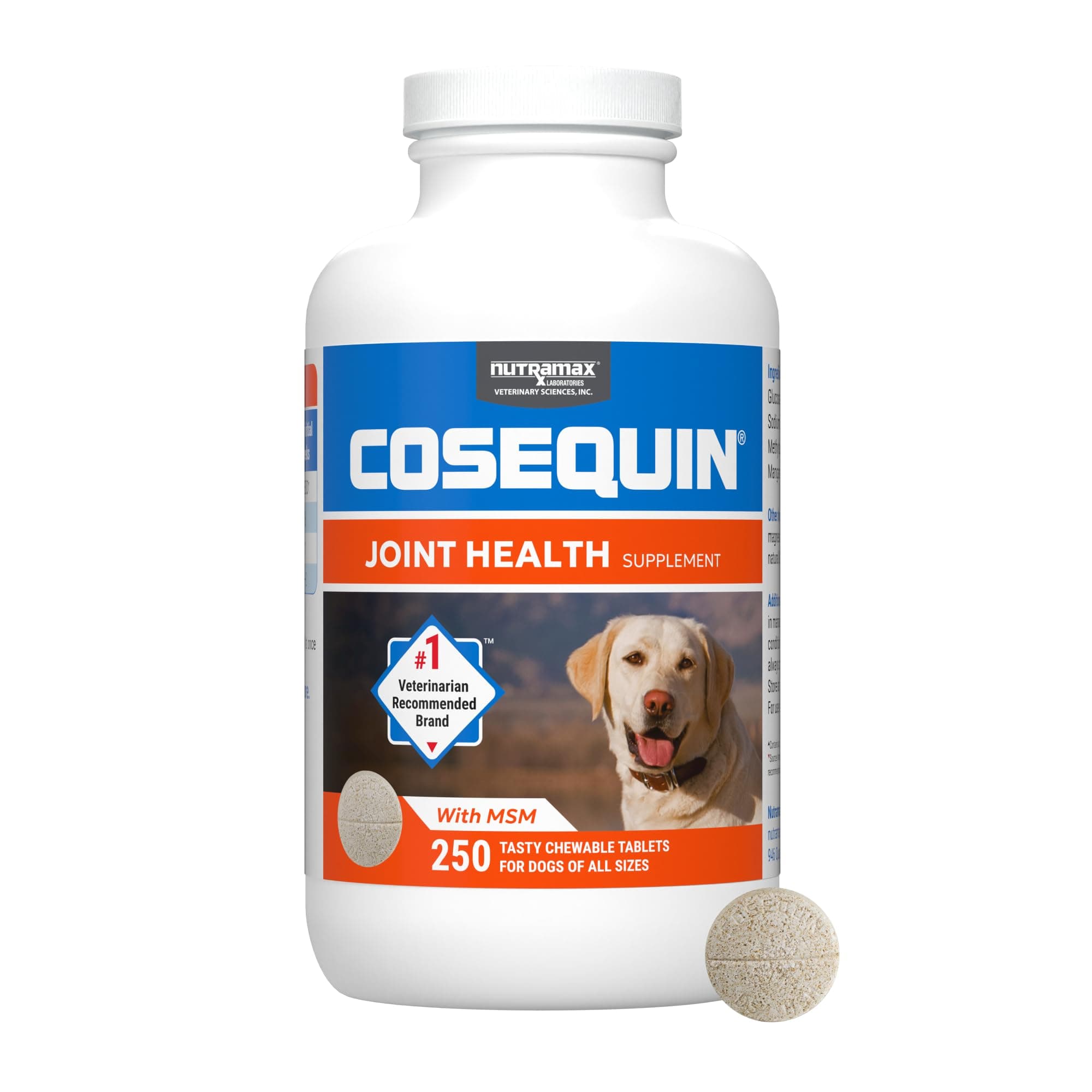 Nutramax Cosequin Plus MSM,Chewable Tablets, 250 ct (CHEWDS250-MSM)