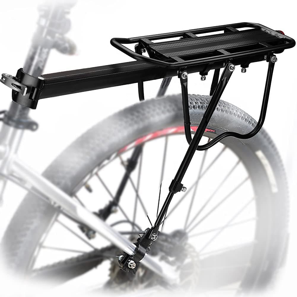 Almost Universal Adjustable Carrier Rear Bicycle Pannier Rack Bicycle Accessories Equipment Stand Footstock Bike Carrier Racks with Reflector