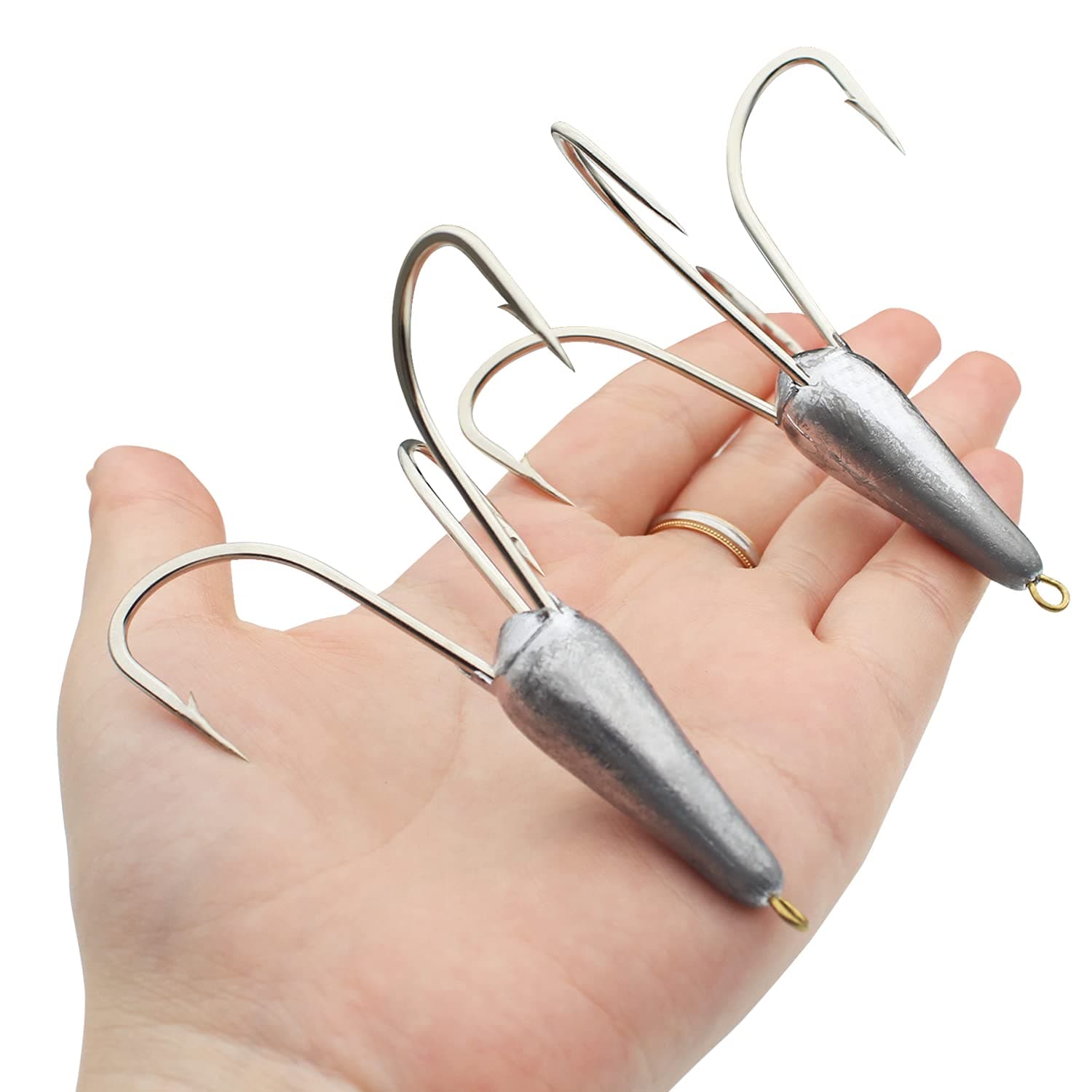 Snagging Hooks Snagging Weighted Treble Hooks Large Fishing Hooks Snagging Weighted Treble Hooks Weighted Treble Bunker Snag Hooks 3 Sizes 1.05oz/1.76oz/2.46oz