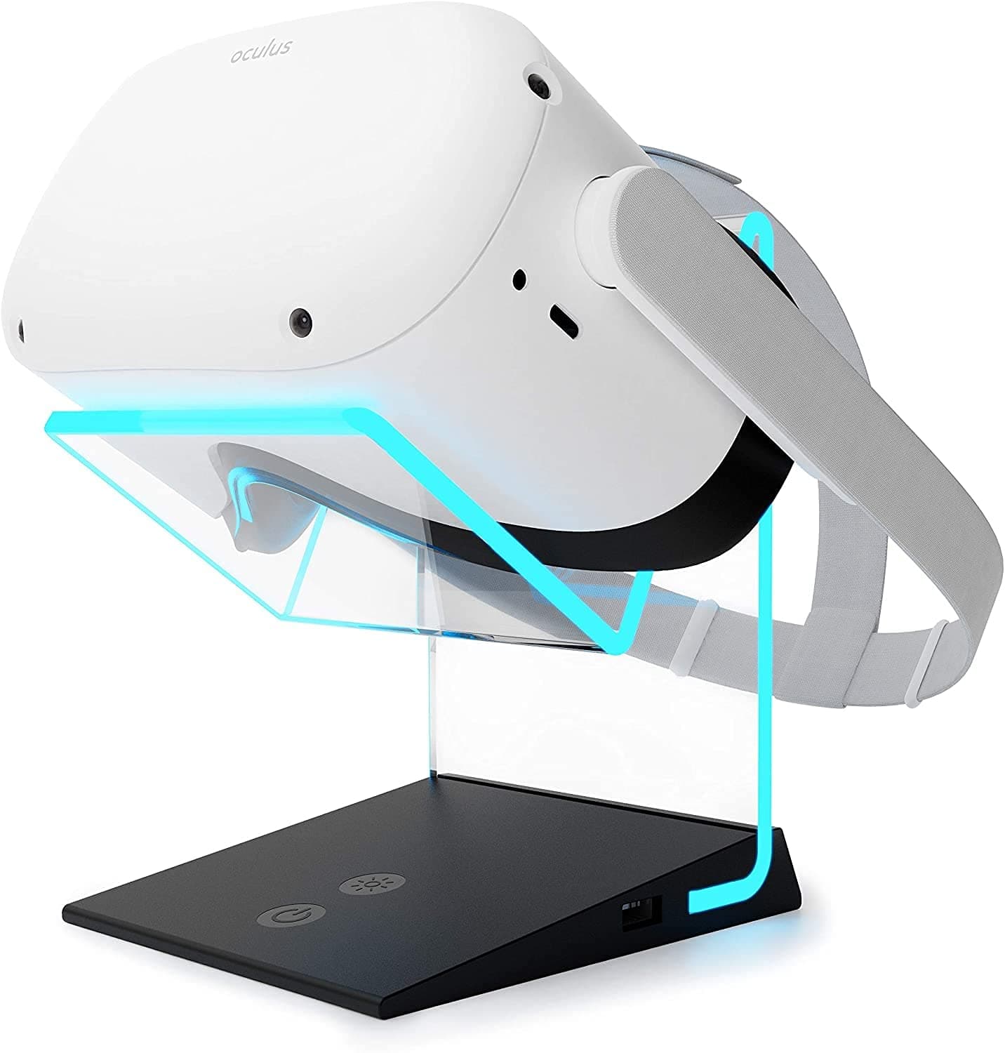 The Original Universal Illuminated RGB VR Charging Stand for Meta Quest 3 | 2 | 1 | Pro, Oculus, Vision Pro, HTC, Rift-s, PSVR, Index All VR Headsets | Black Aura v1.0