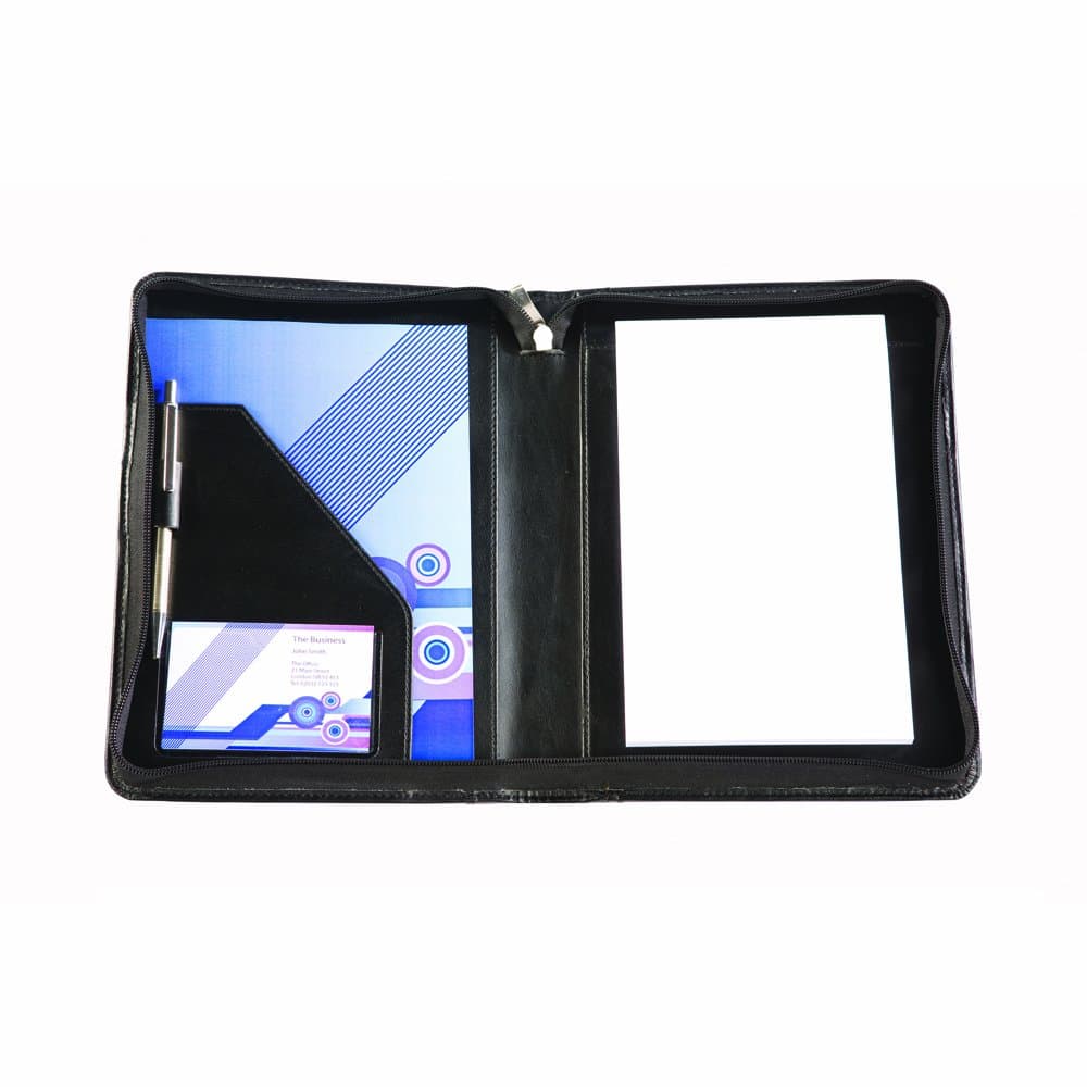 Cescahide A5 Vegan Leather Deluxe Zipped Ring Binder Black