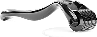 Derma Roller Titanium Microneedles - Microneedling Roller for Hair Facial Skin Beard Cosmetic Beauty (0.5 Black)