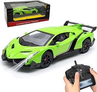 Remote Control RC CAR Racing Cars Lambo Officially Licensed 1:24 Toy RC Cars Model Vehicle for Boys 5,6,7,8 Years Old, Green