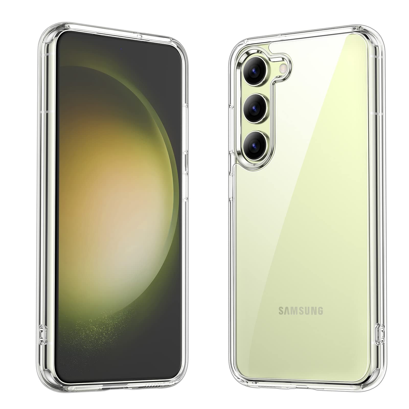 UNBREAKcable Case for Samsung Galaxy S23 5G - Clear Shockproof Hard PC Back & Soft TPU Bumper Protective Cover for Samsung Galaxy S23 6.1inch [Anti-Yellow & Anti-Scratch] -Transparent