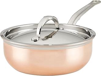 Hestan - CopperBond Collection - Copper Saucier Pan with Lid, Induction Cooktop Compatible, 2-Quart