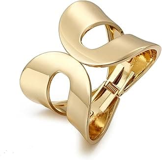 YBMYCM Chunky Gold Bangle Bracelets for Women Trendy Wide Chunky Cuff Bracelets Hammered Irregular Wrist Cuff Wrap Bracelet