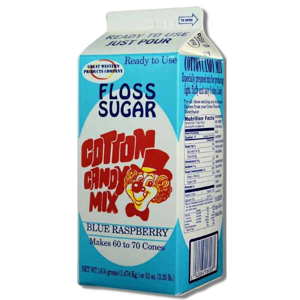 Great Western Floss Sugar Blue Raspberry Cotton Candy Mix, 3. 25 Pound -- 6 per case.