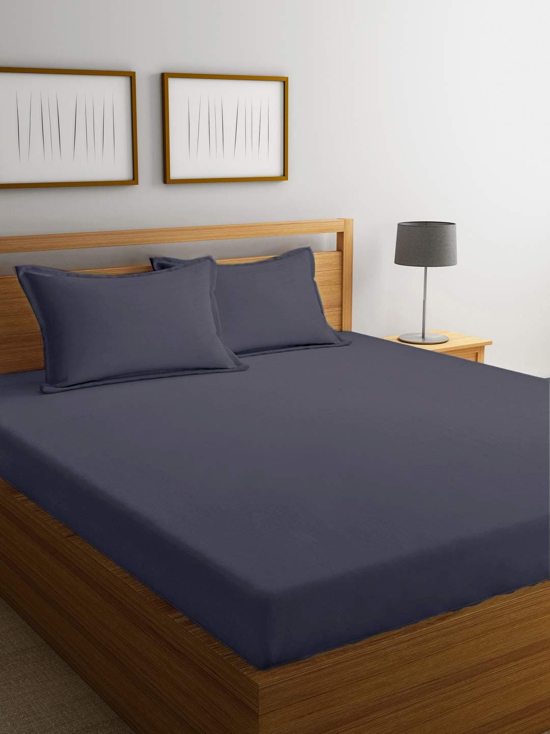 Mark Home 100% Organic Cotton Percale 200 TC King Set Blue