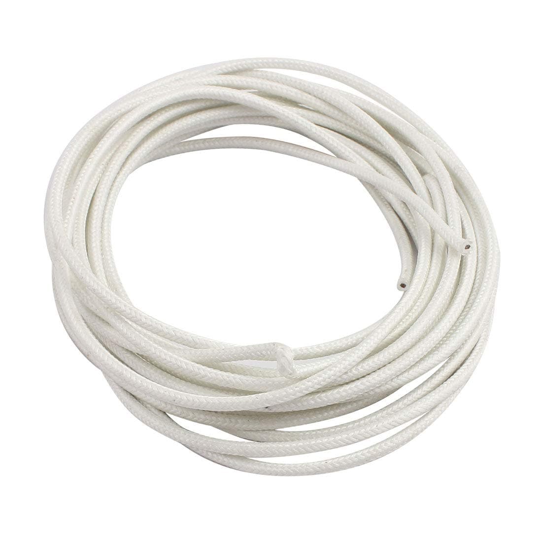 sourcing map 5M/16.4ft 1mm2 500C Heat Resistance White Fiberglass Covered Copper Conductor High Temperature Wire Cable