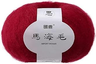 Mohair Wool Ball,Warm Knitting Yarn Soft Mohair Knitting Wool Yarn DIY Shawl Scarf Crochet Thread Supplies (L)