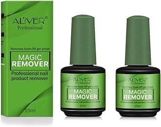 ALIVER 2Pack Nail Polish Remover, Professional Easily & Quickly Removes Soak-Off Gel Nail Polish in 3-5 Minutes, Don't Hurt Nails (Green)