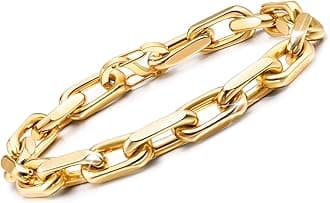 VNOX Link Chain Bracelets for Men - Cool Mens Bracelets Diamond-Cut Paperclip Solid Chain Bracelet Chunky Stainless Steel Jewelry Trendy Gifts