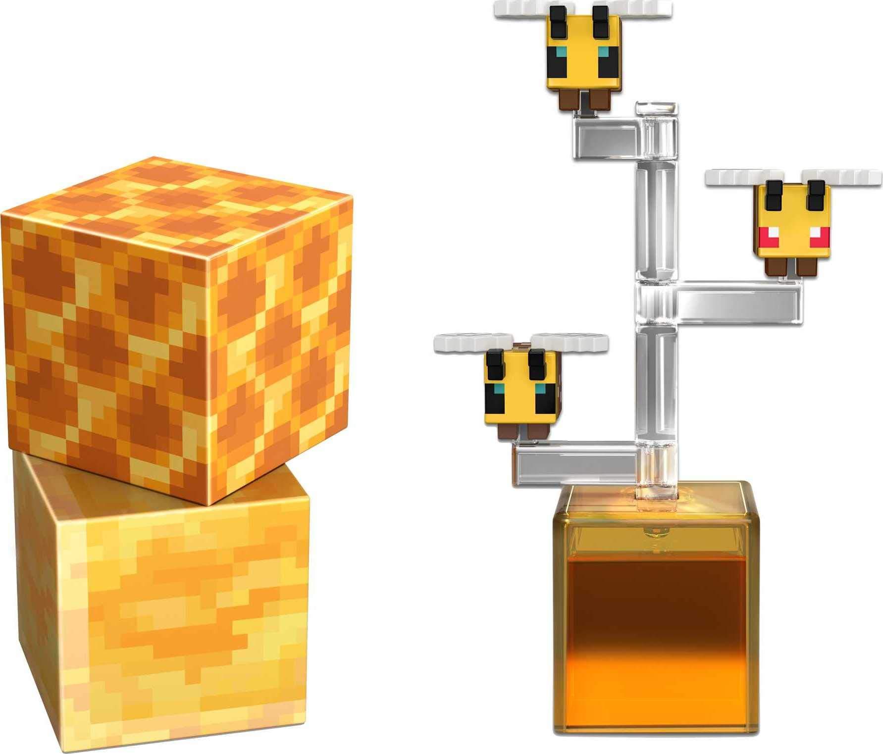 MinecraftCraft-A-Block Bess Figure, Authentic Pixelated Video-Game Characters, Action Toy to Create, Explore and Survive, Collectible Gift for Fans Age 6 Years and Older
