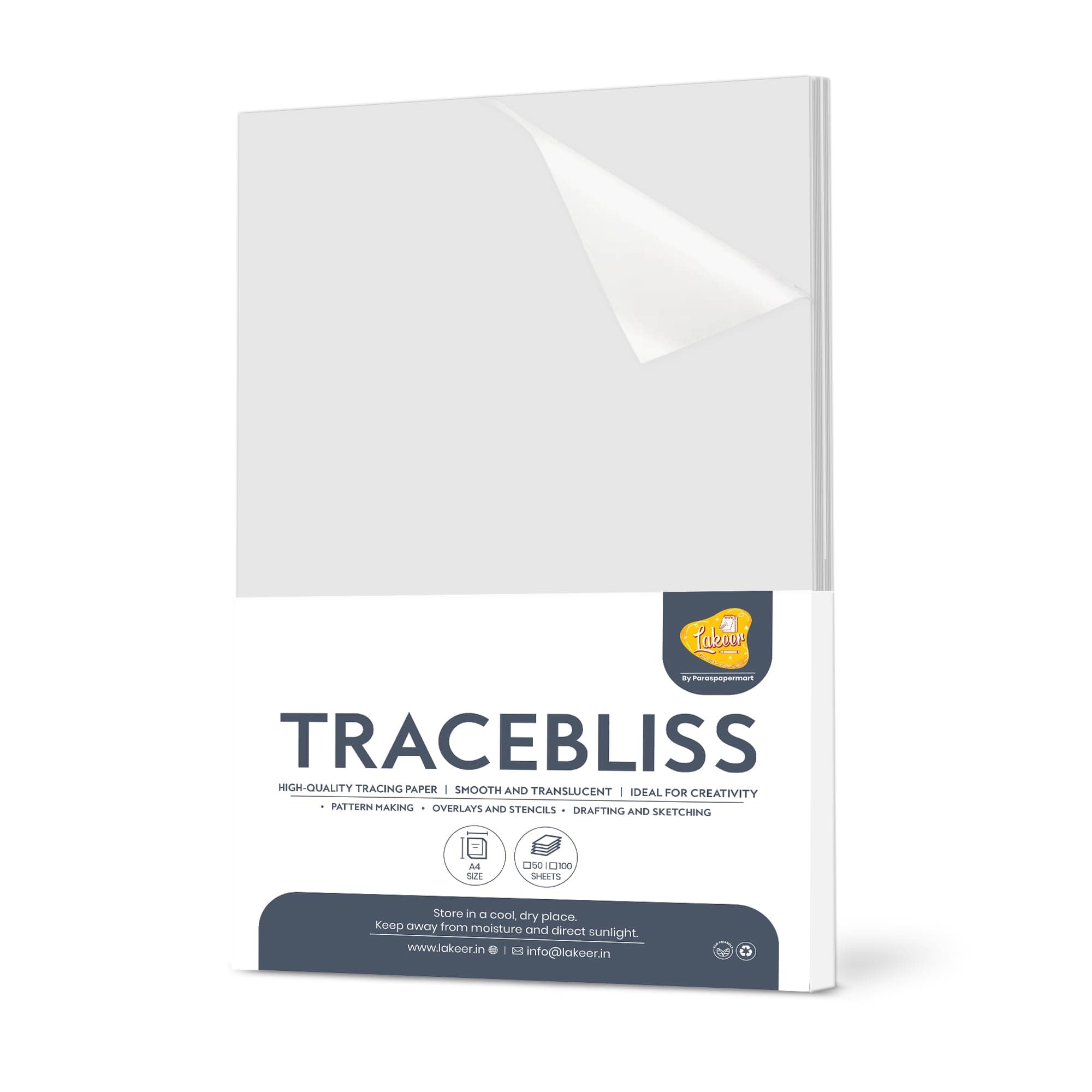 Lakeer A4 Size Artist’s Tracing Paper, 50 Sheets-Translucent Sketching and Tracing Paper for Pencil, Marker and Ink, Lightweight