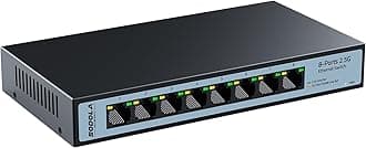 SODOLA 8-Port Unmanaged 2.5Gb Switch| 8 x 2.5GBASE-T Ports,60Gbps Switching Capacity, Plug & Play,Fanless Homelab 2.5G Network Switch
