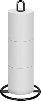 Toilet Paper Holder Stand, OBODING, Black Freestanding Toilet Paper Holder for Storing 3 Rolls of Toilet Papers (Black)