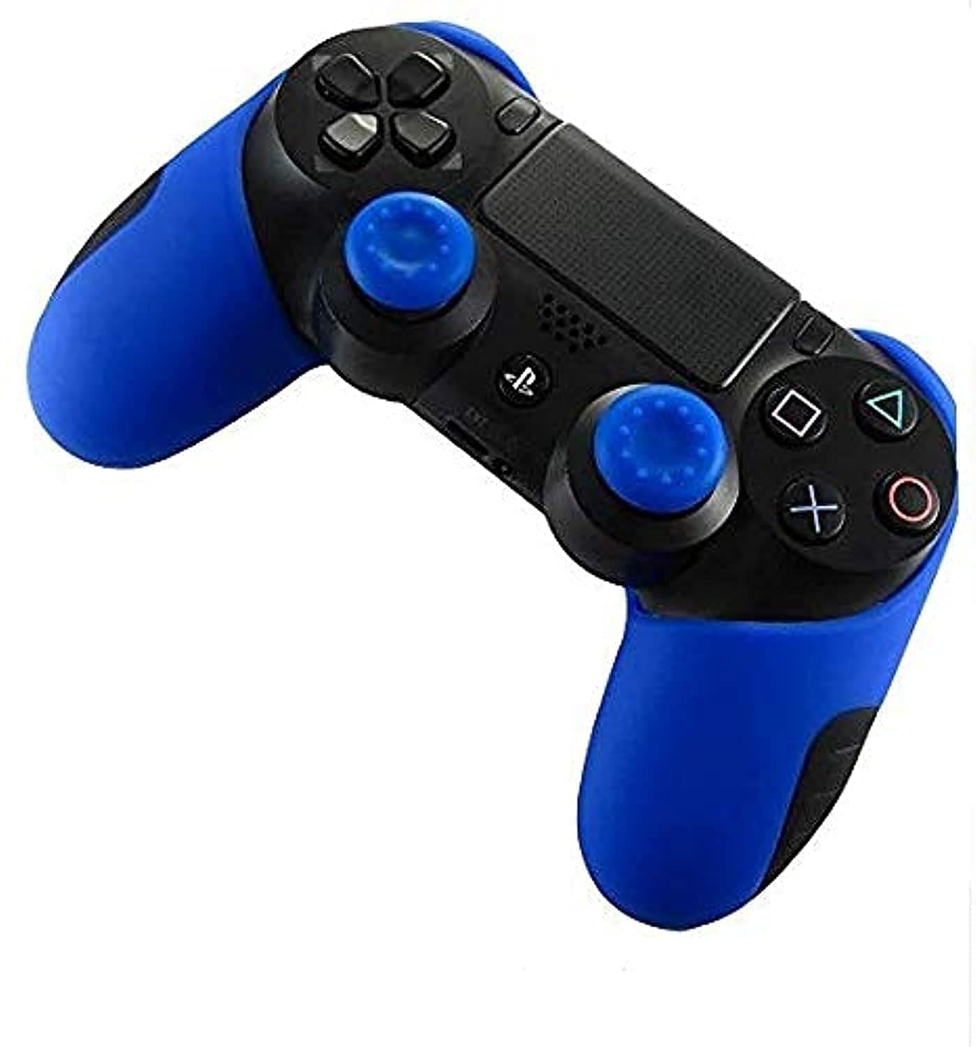 Soft Silicone Rubber Case Cover Silicone Thicker Half Skin Cover For PS4 PRO Slim Controller Console with Thumb Grip X 2