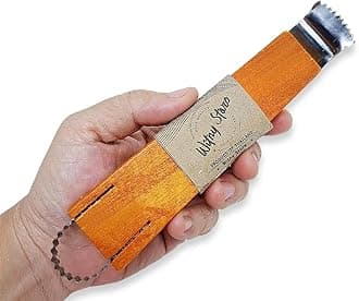 WitnyStore Kitchen Tool 6¾" Wooden Handle Stainless Steel Coconut Shredder Scraper 2 Blades Traditional Style - Thai Cooking Utensils Multipurpose Portable Hand-Held Cookery Equipments Fruit Vegetable